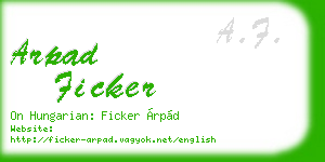 arpad ficker business card