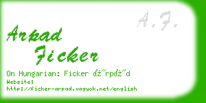 arpad ficker business card